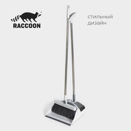 Щётка для пола Raccoon: совок 282789 см, щётка 2394 см, белая