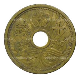Монета 10 сен 1939 года Япония