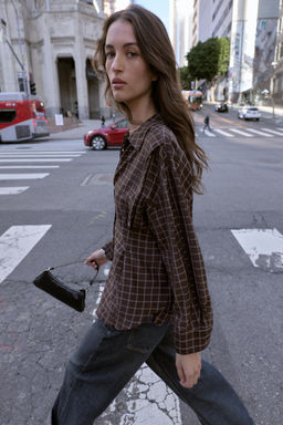 OVERSIZE CHECK SHIRT - Zara фото 9