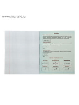 Тетрадь предметная Неон, 48 листов в клетку Физика, со справочным материалом, обложка мелованный картон, УФ-лак, блок офсет - Calligrata фото 8