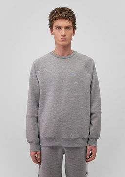 Bisiklet Yaka Gri Basic Sweatshirt - Mavi фото 4