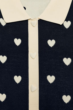 CHAQUETA PUNTO CORAZONES MANGA CORTA / Marino - Zara фото 8