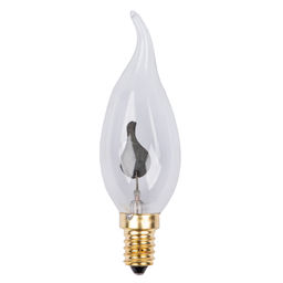 IL-N-CW35-3/RED-FLAME/E14/CL Лампа декоративная с типом свечения "эффект пламени". Форма свеча на ветру, прозрачная. Картон. ТМ Uniel.