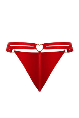 Siyah-Beyaz-K?rm?z? 3lu Kalp Aksesuarl? Micro String Orme Kulot THMAW26KU00054