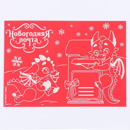 Цена за 2 шт. Гравюра на новый год «Дракоши» А5, 3 шт.