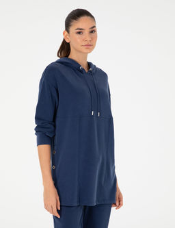 Lacivert Comfort Fit Modal Kuma_ Sweatshirt