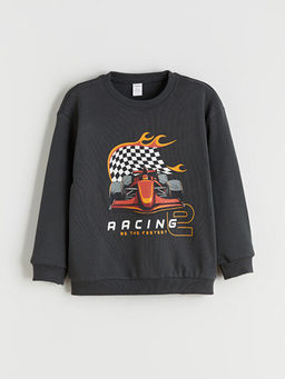 Bisiklet Yaka Erkek ?ocuk Kal?n Sweatshirt 2li