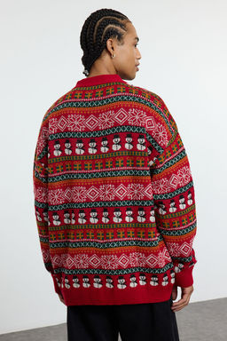 TRENDYOL MAN Cok Renkli Unisex Regular Fit Yunlu Genis Kal?p Christmas Triko H?rka TMNAW23HI00043 - Trendyolmilla фото 5