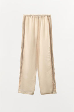 SATIN TROUSERS WITH LACE TRIM - Zara фото 4