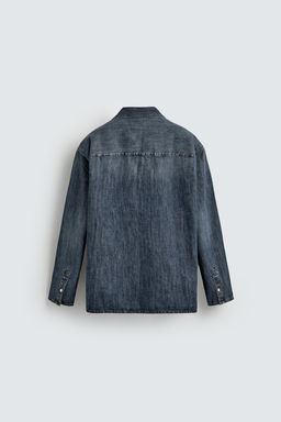 WASHED DENIM OVERSHIRT - Zara фото 9