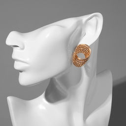 Цена за 2 шт. Серьги металл «Переплетение» нити, цвет золото