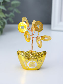 Денежное дерево декоративное «Сувенир бонсай. Слиток золота», 9 монет, 3.3×5×8 см