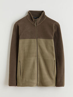 Dik Yaka Polar Erkek Fermuarl? Sweatshirt