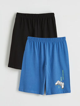 Bask?l? Erkek ?ocuk Pijama ?ort 2li