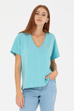 Женская мятная футболка с v-образным вырезом Неожиданная скидка в корзине - U.s. polo assn фото 3