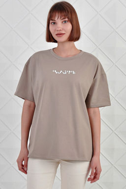 Арт. 3735 Футболка женская 42-52 (6 шт) Цвет:бежевый - Калинка фото 7