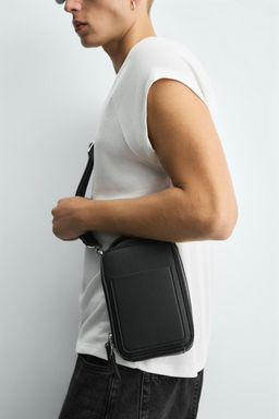 TEXTURED VERTICAL CROSSBODY BAG