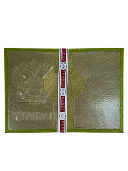 Обложка на паспорта из натуральной кожи, цвет зеленый - Greta фото 2