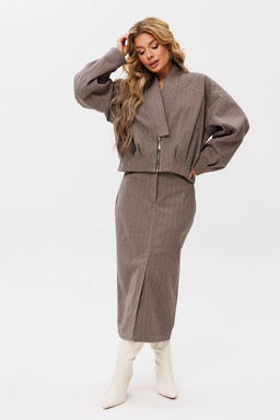 Жакет AmberA 1108-2 светло-коричневый фото 3