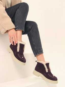 Ботинки 307.florida be.сливовая замша / Шерсть