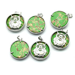 Подвеска Сова 27*27мм с варисцитом цв.салатовый