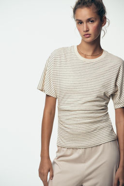 RUSTIC RUCHED T-SHIRT - Zara фото 11