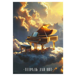 Цена за 2 шт. Тетрадь для нот 8 л. арт. 73215 РОЯЛЬ В ОБЛАКАХ /А4, белый офсет, мягкий переплёт (2 скобы), облож.-