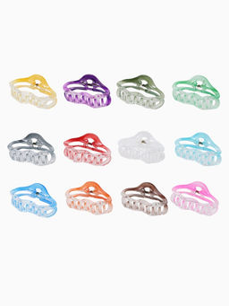 Цена за 12 шт. Крабик для волос «Альба», овал колор, 7 см, МИКС