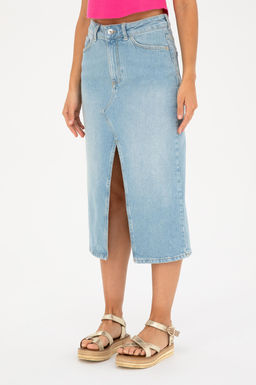 Женская голубая джинсовая юбка Неожиданная скидка в корзине - U.s. polo assn фото 3