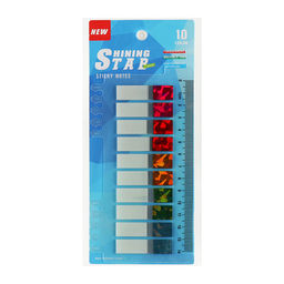 Блок-закладки с липким краем, 10 цветов по 20 штук, 12×45 мм, голографические, пластиковые