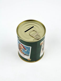 Цена за 2 шт. Копилка банка новогодняя, металл Советский новый год, 7.5?9.5 см