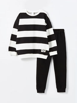 Bisiklet Yaka Erkek ?ocuk Sweatshirt ve E?ofman Alt 2li