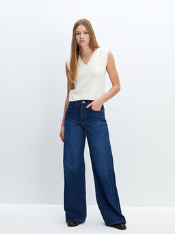 Kad?n V Yaka D?z Triko S?veter