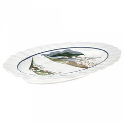 Ландыши Блюдо овальное фарфоровое 317х196х32мм, с деколью, волнистый край, в индивидуальной коробке (Китай) - Домашняя мода фото 2