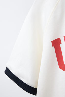 TEXT PRINT T-SHIRT WITH VIBRANT TRIMS - Zara фото 4