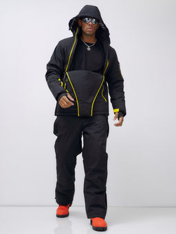 Горнолыжный костюм анорак мужской зимний черного цвета 389Ch - Leifensh фото 25