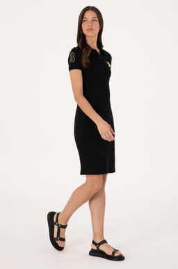 Kad_n Siyah Polo Yaka Mini Boy _rme Elbise Sepette S_rpriz _ndirim - U.s. polo assn фото 3