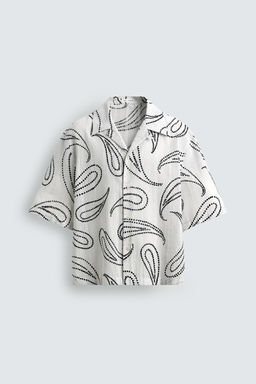 CAMISA JACQUARD ESTAMPADO PAISLEY / Blanco - Zara фото 8
