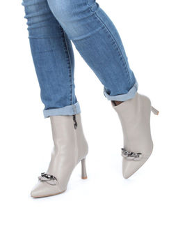 01-PCM343-3 GRAY Ботинки демисезонные женские (натуральная кожа, байка) - Фабричный китай фото 3