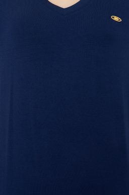 Женская темно-синяя футболка с V-образным вырезом Basic - U.s. polo assn фото 6