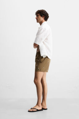 EMBROIDERED MID-LENGTH SWIMMING TRUNKS - Zara фото 5