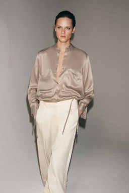 CAMISA SATINADA ZW COLLECTION / Vis?n claro - Zara фото 5