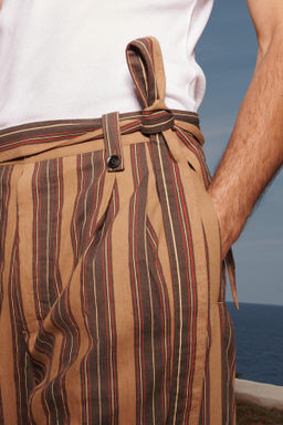 LIMITED EDITION STRIPED TROUSERS WITH BELT - Zara фото 5
