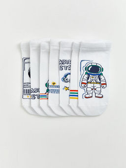 Bask?l? Erkek ?ocuk Patik ?orap 7li