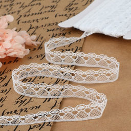 Цена за 5 шт. Кружево капроновое, 14 мм, 10±1 м, цвет белый