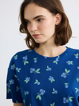 Bisiklet Yaka Kiraz Bask?l? Kad?n Pijama Tak?m?