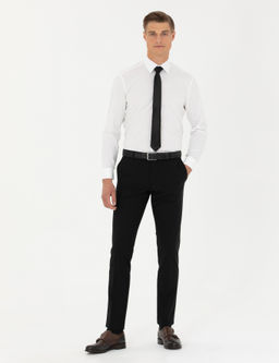 Белая классическая рубашка из хлопка приталенного кроя - Cacharel фото 4