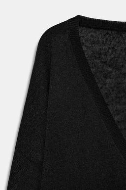 JERSEY PUNTO FINO ESCOTE PICO / Negro