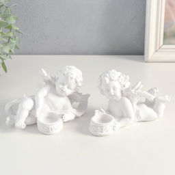 Сувенир полистоун подсвечник Белоснежный ангел МИКС 7,5х13х6 см