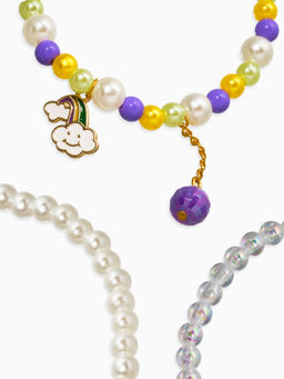 Цена за 2 шт. Браслет детский «Выбражулька», 3 шт. набор, радуга с подвеской, жемчуг, цветной